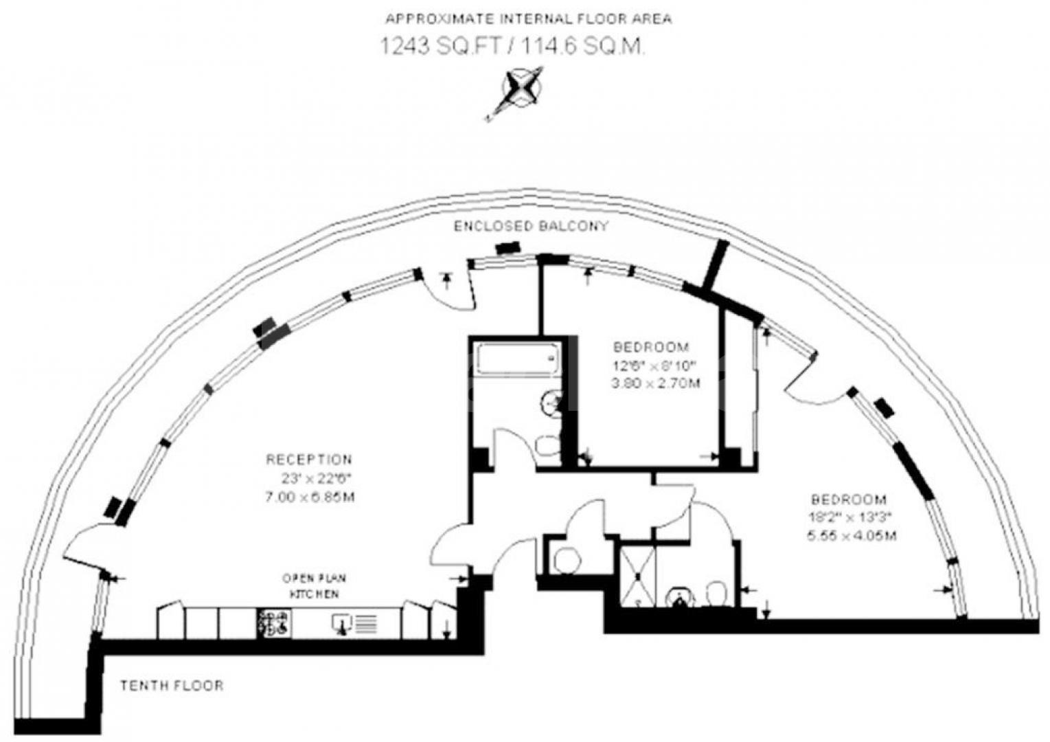 			NEW INSTRUCTION, 2 Bedroom, 1 bath, 1 reception Apartment			 Altura Tower Bridges Court , Battersea/Clapham Junction